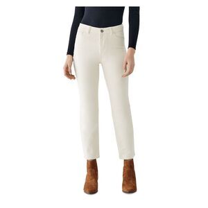 NWT DL1961 Womens Ivory Pocketed Zippered Straight leg Pants Size: 24